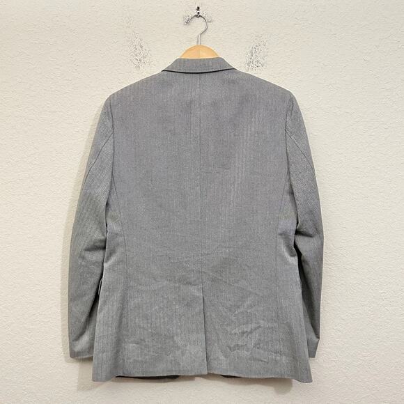 BANANA REPUBLIC Blazer Mens 40R Gray Herringbone Tailored Fit Preppy Business - Picture 2 of 12